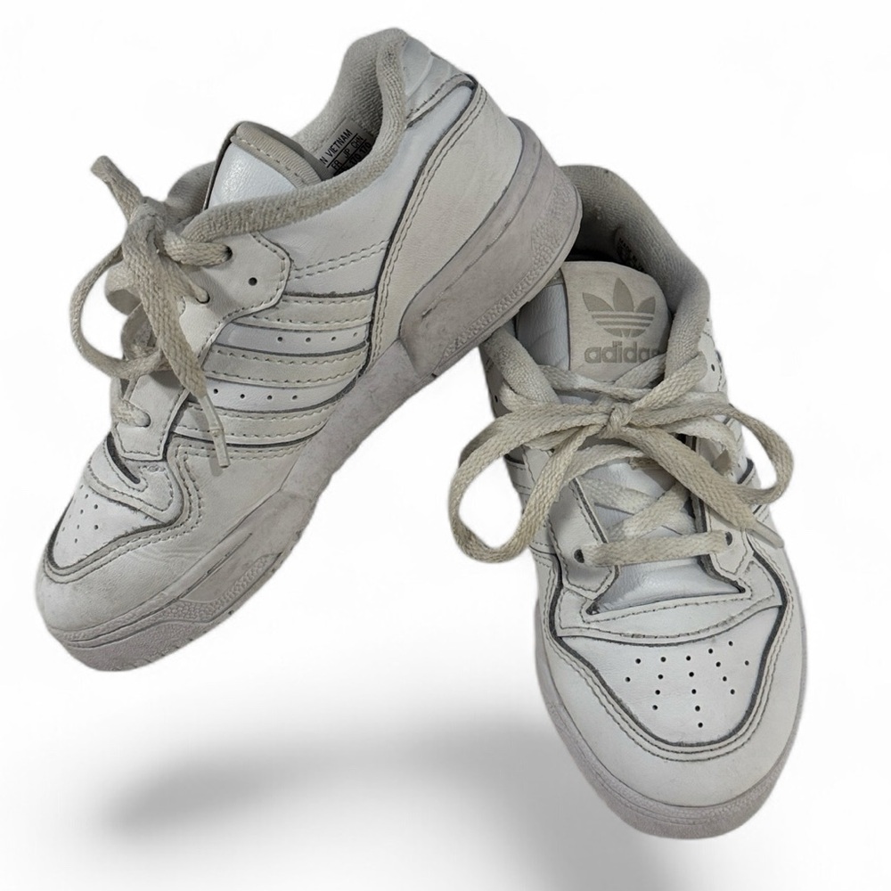 Adidas Originals White Leather Sneakers Toddler size 11 Classic 3 Stripe Unisex